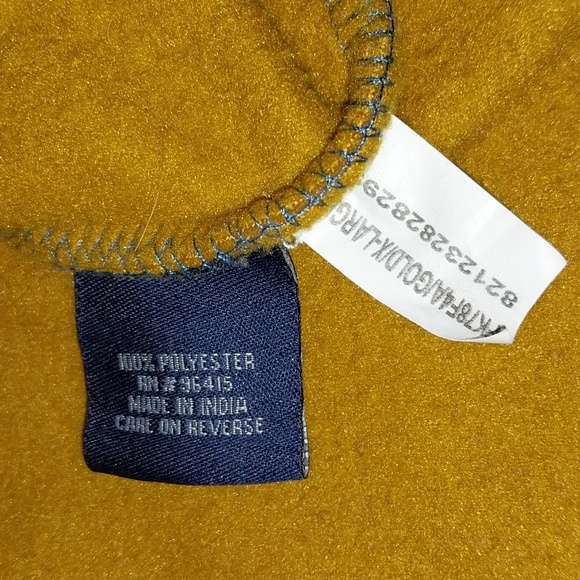 Vintage Massive Outdoors Men's XL Teal & Gold Color Block Fleece Pullover - Picture 7 of 7